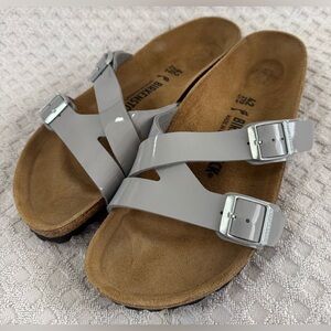 Birkenstock Yao Balance Birko-Flor Sandals Alloy Grey Size 42 US 11 Narrow Width